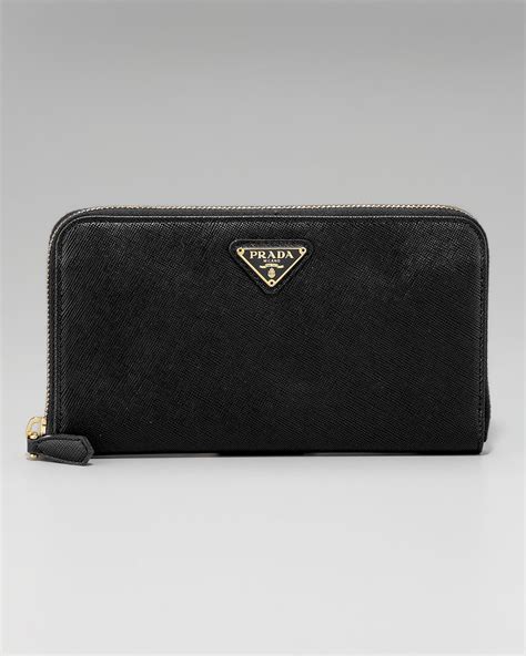 prada black wallet zipper|prada wallet black woman.